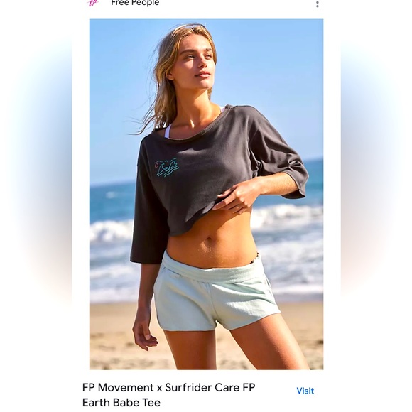 FREE PEOPLE MOVEMENT X Surfrider Women’s cropped sweater sweatshirt medium - Picture 4 of 5
